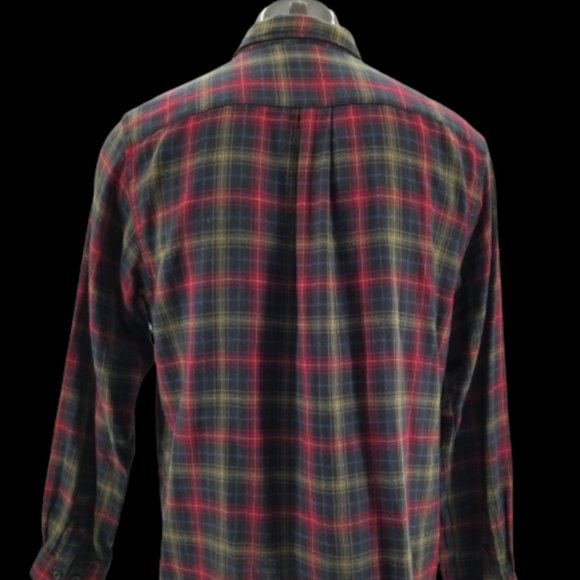 Carbon 2 Cobalt Flannel Shirt Men's Large Orange Multi Color  Plaid Button-Up - Picture 2 of 8